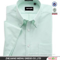 2016 blue cotton short sleeve oxford shirt for men